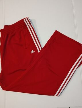 The VTG Adidas Tearaway Sz XL Track Pants in Men's 3 Stripe Snap Button embroide